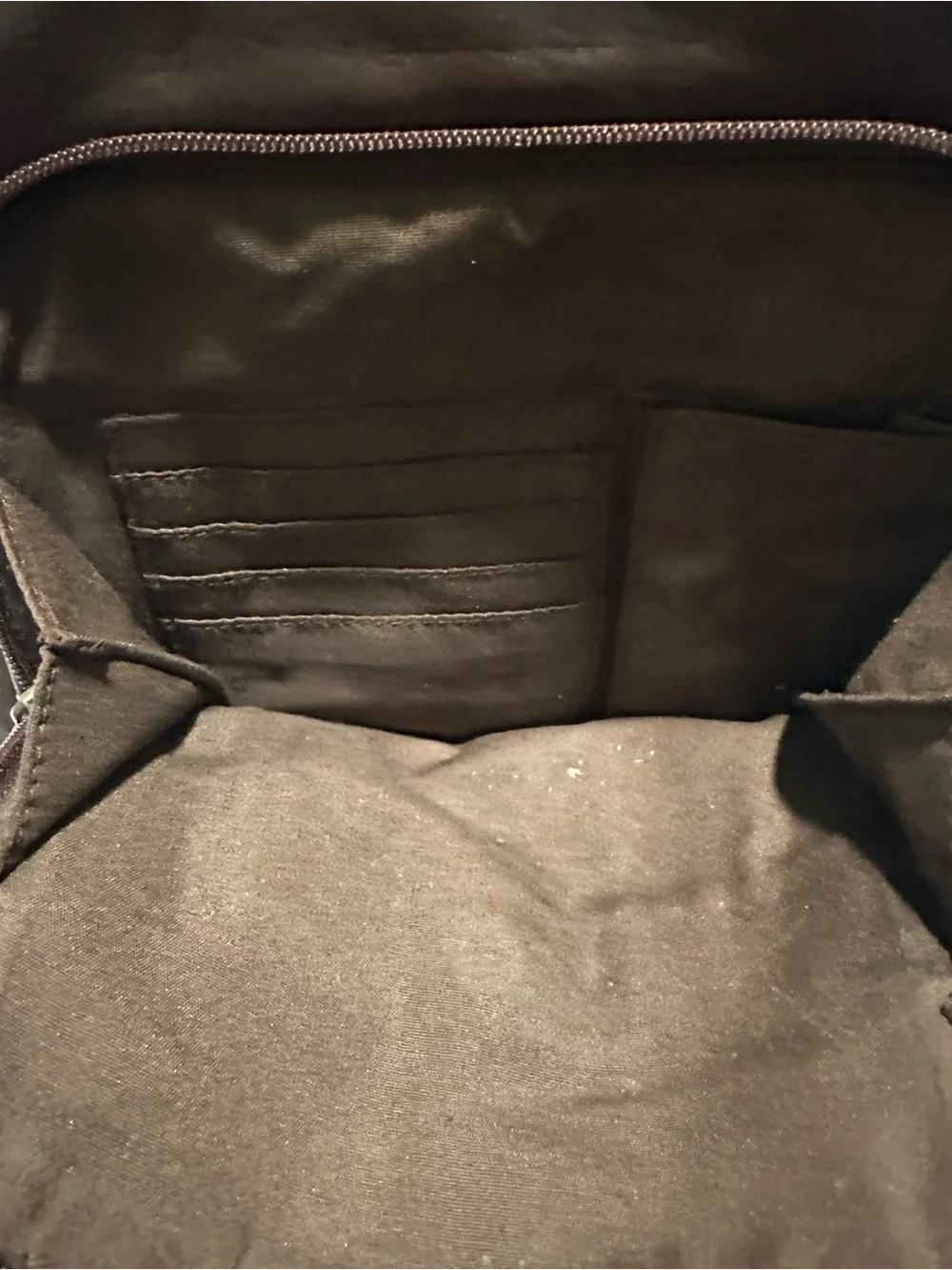 Rosetti Brown Leather Backpack Purse with Zip Detailing